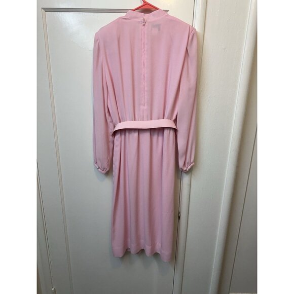 Henry Lee Womens Dress Vintage Pink Secretary Bow 9 To 5 Modest Sz 12 Union USA - Picture 4 of 7
